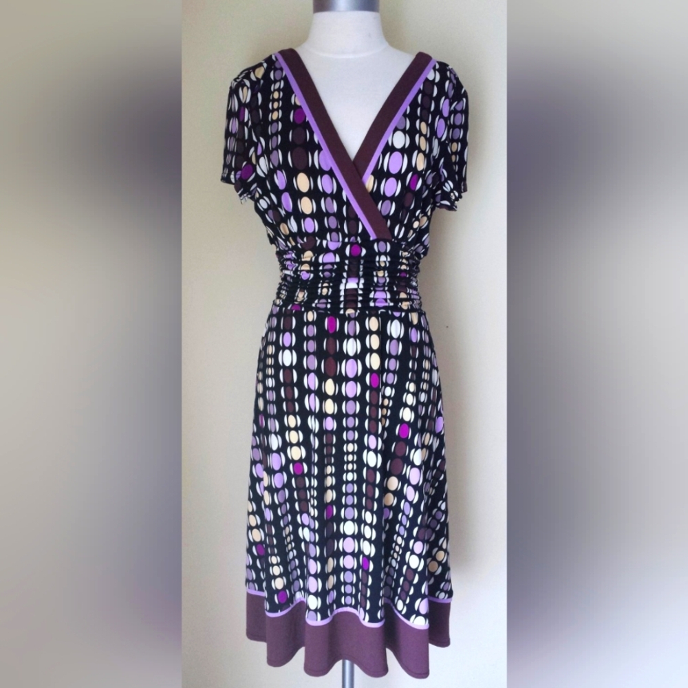 J Studio Patterned Purple And  Black Dress Size 14